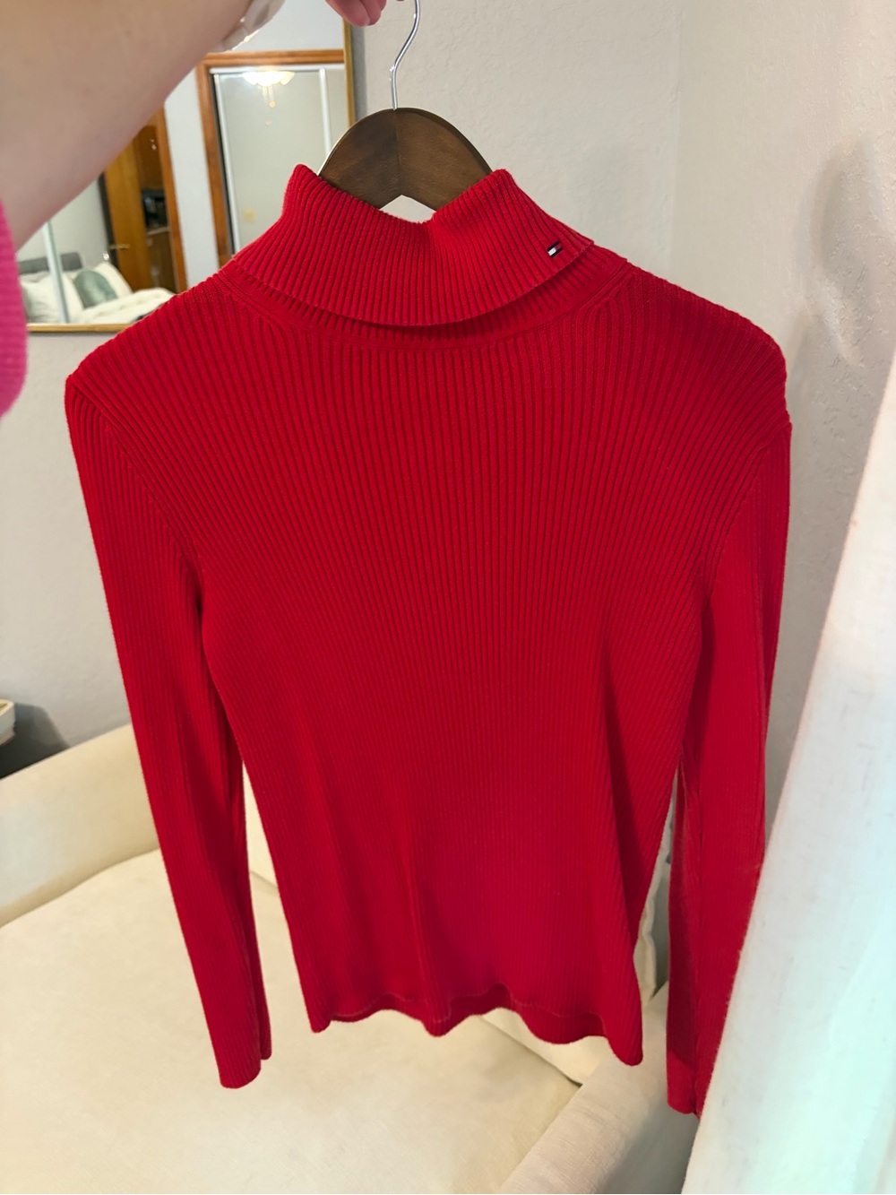 Vintage Tommy Hilfiger Red Ribbed Turtleneck Sweater